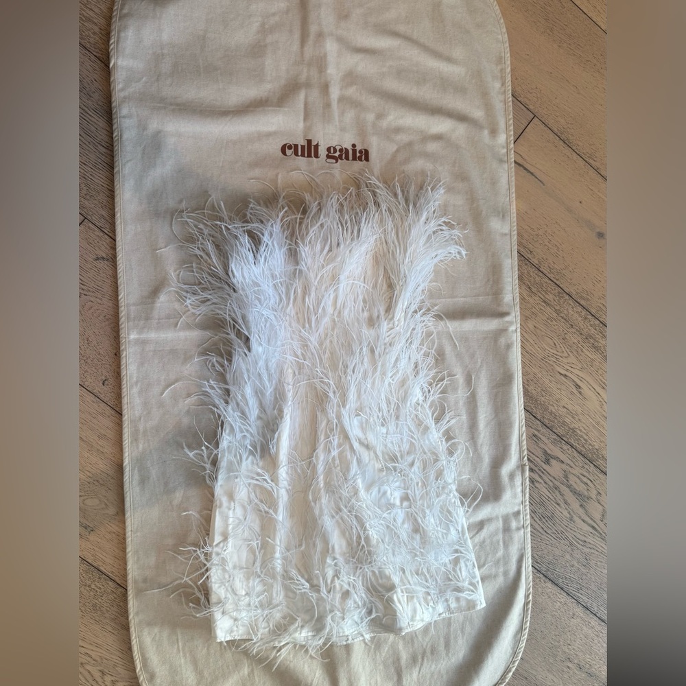 Cult‎ Gaia Ashlyn Feather Dress and Bolero in Ivory XS